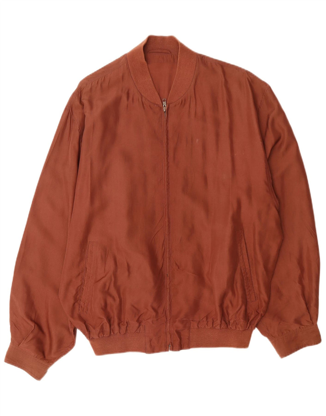 Giubbotto bomber da uomo VINTAGE UK 40 grande seta marrone