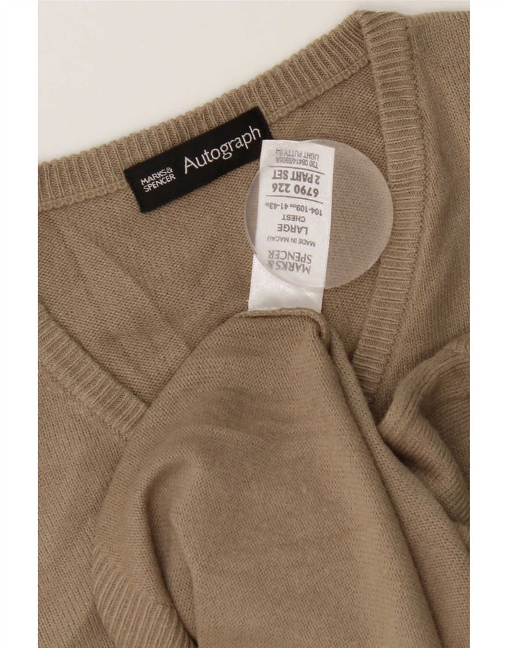 Canottiera da uomo Marks & Spencer grande in acrilico beige