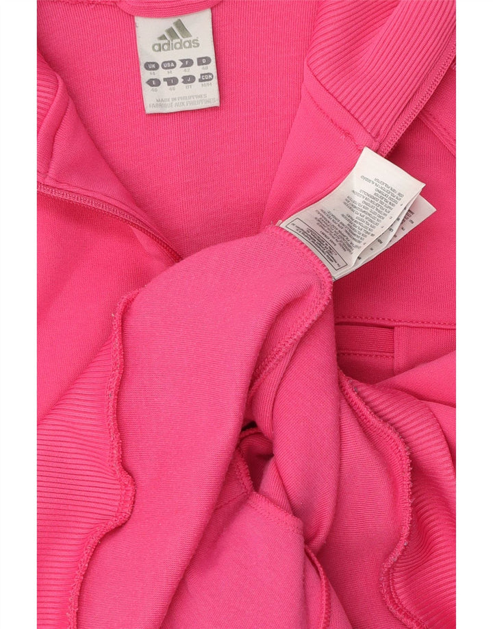 Giacca da tuta da donna Adidas UK 14 poliestere rosa medio