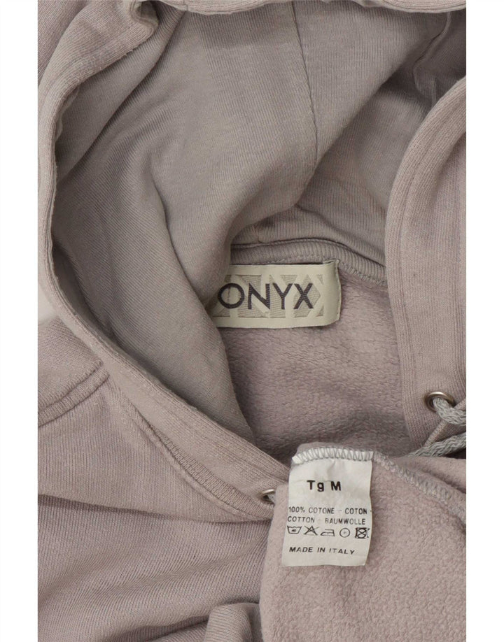 Maglione corto con cappuccio da donna Onyx UK 14 Cotone grigio medio