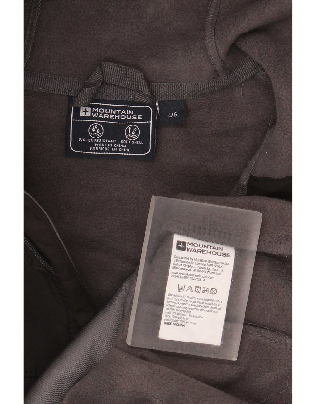 Giacca a vento con cappuccio da uomo Mountain Warehouse UK 40 Large Nera