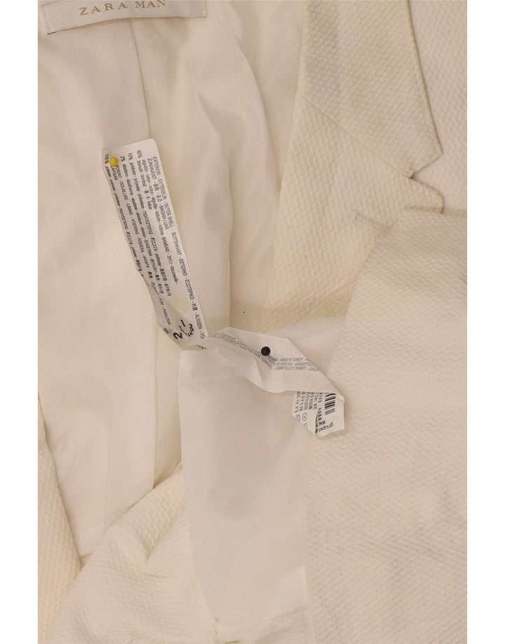 Giacca blazer da uomo a 2 bottoni Zara UK 38 cotone bianco medio