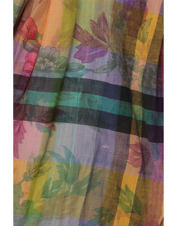 Gonna a trapezio da donna vintage media W28 in cotone floreale multicolore