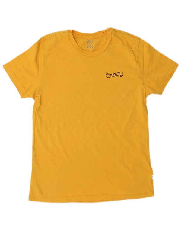 T-shirt grafica da donna VANS Top UK 10 piccola in cotone giallo