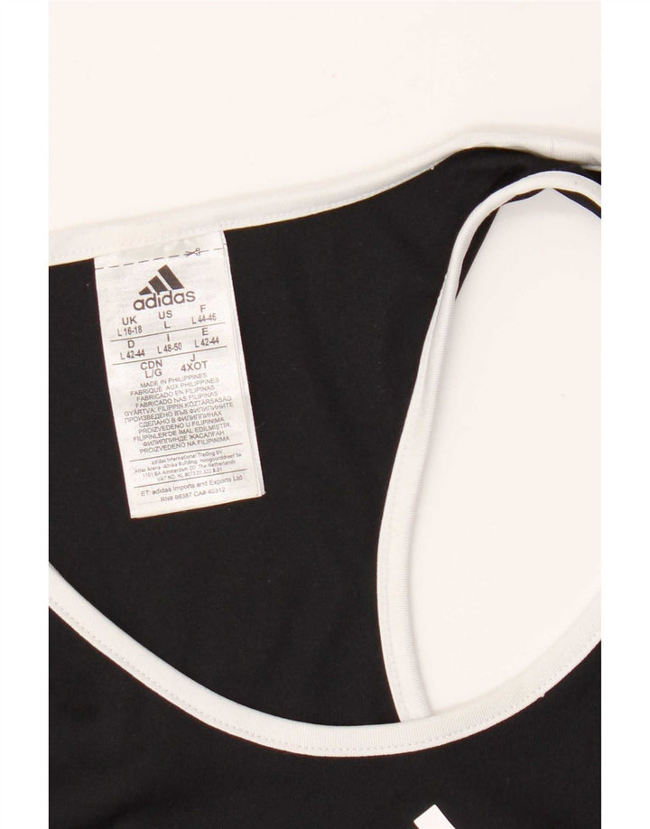 Canotta Adidas da donna UK 16/18 grande poliestere nero