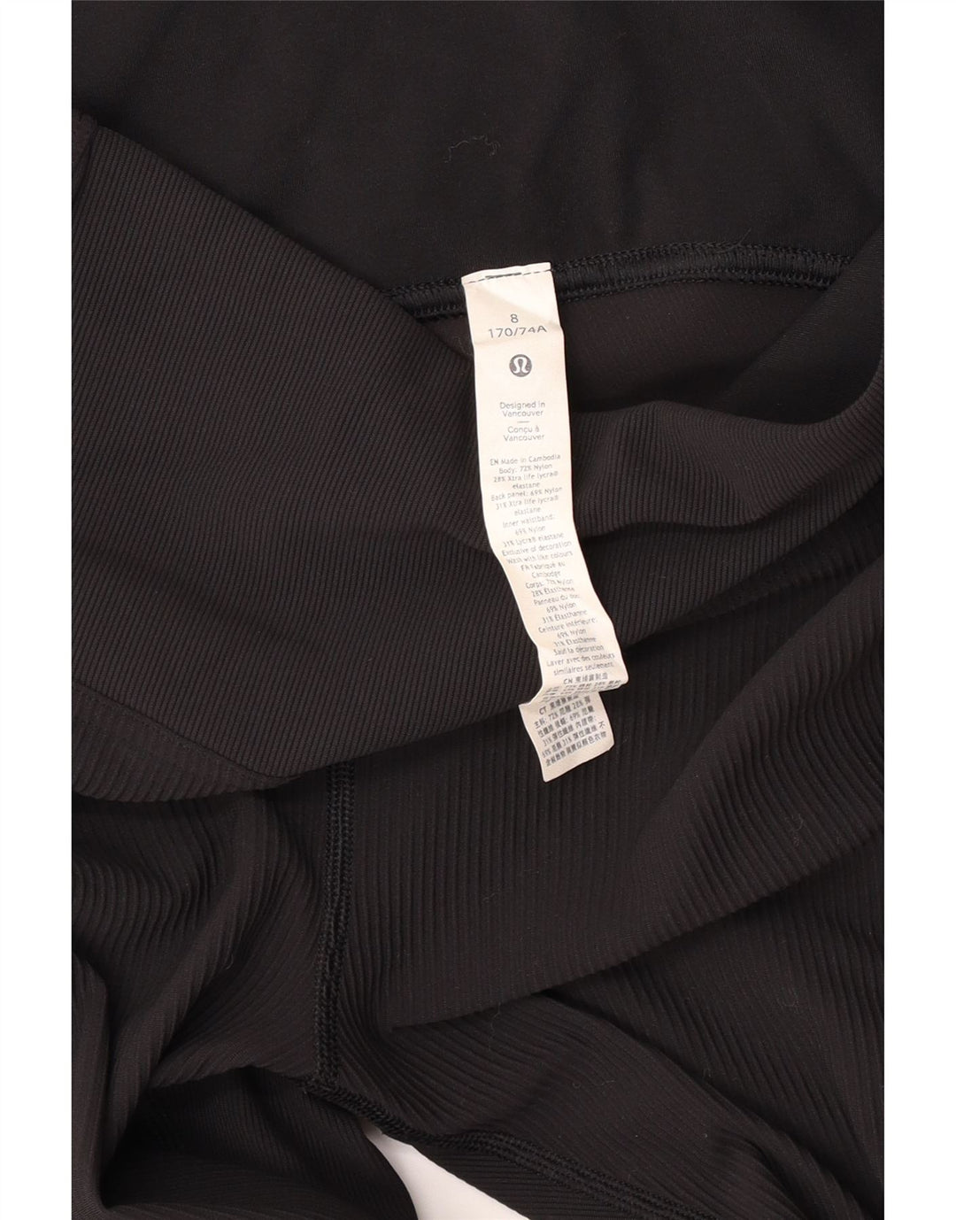 Leggings da donna LULULEMON US 8 nylon nero medio