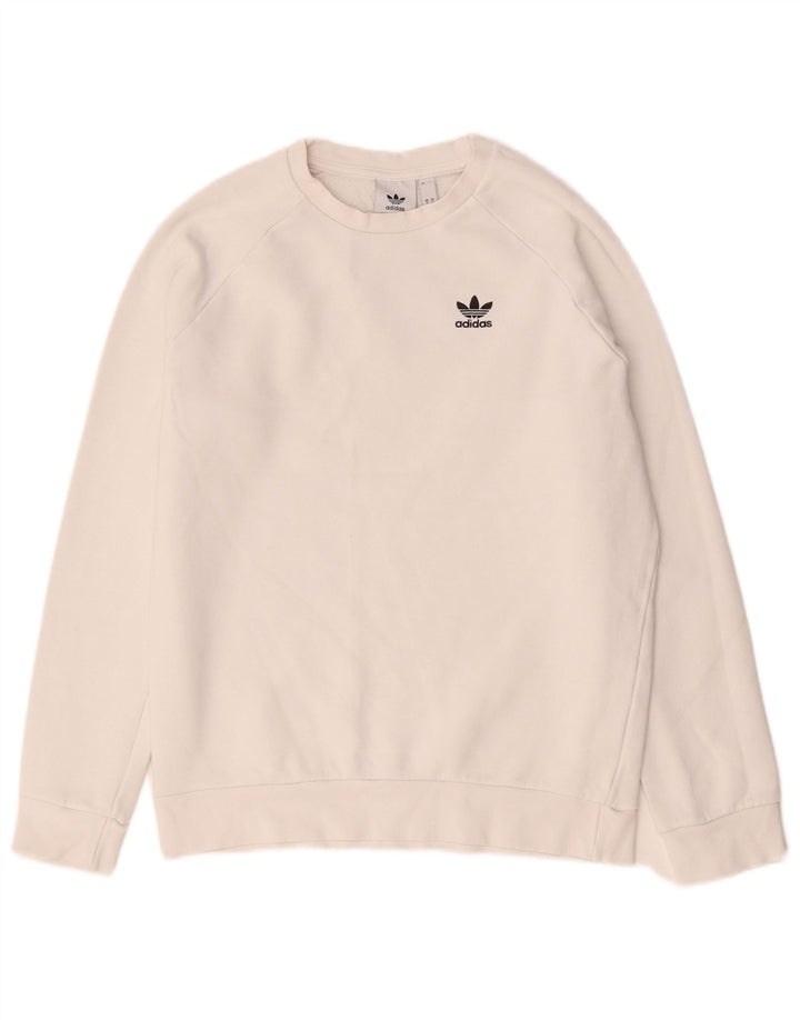 Felpa Adidas Uomo Maglione Piccolo Cotone Bianco