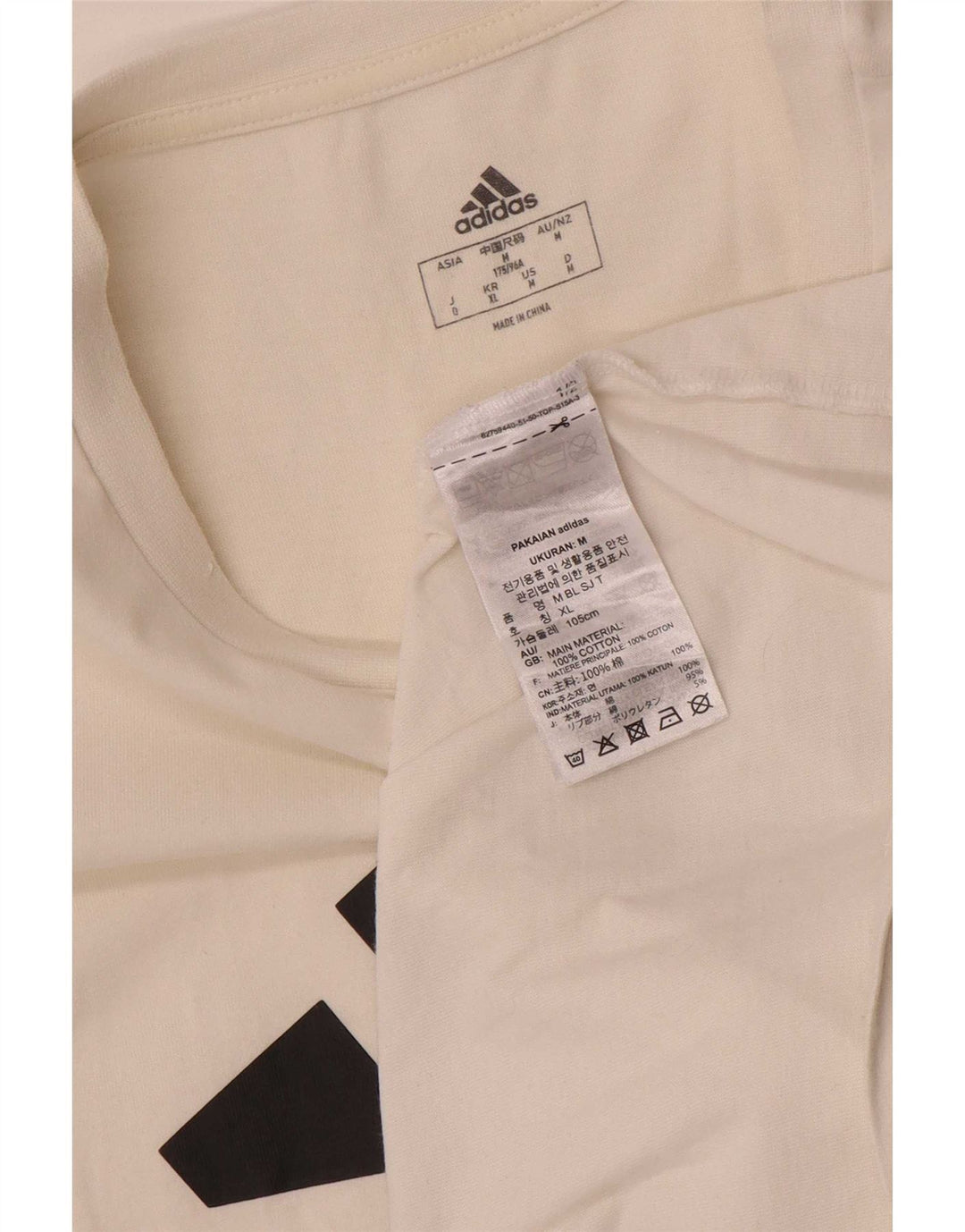 T-shirt grafica da uomo Adidas Top in cotone bianco medio