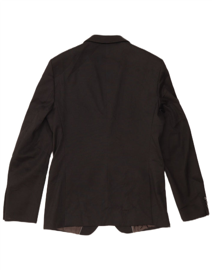 ZARA Giacca Blazer a 2 Bottoni da Uomo EU 48 Medio Nero Poliestere