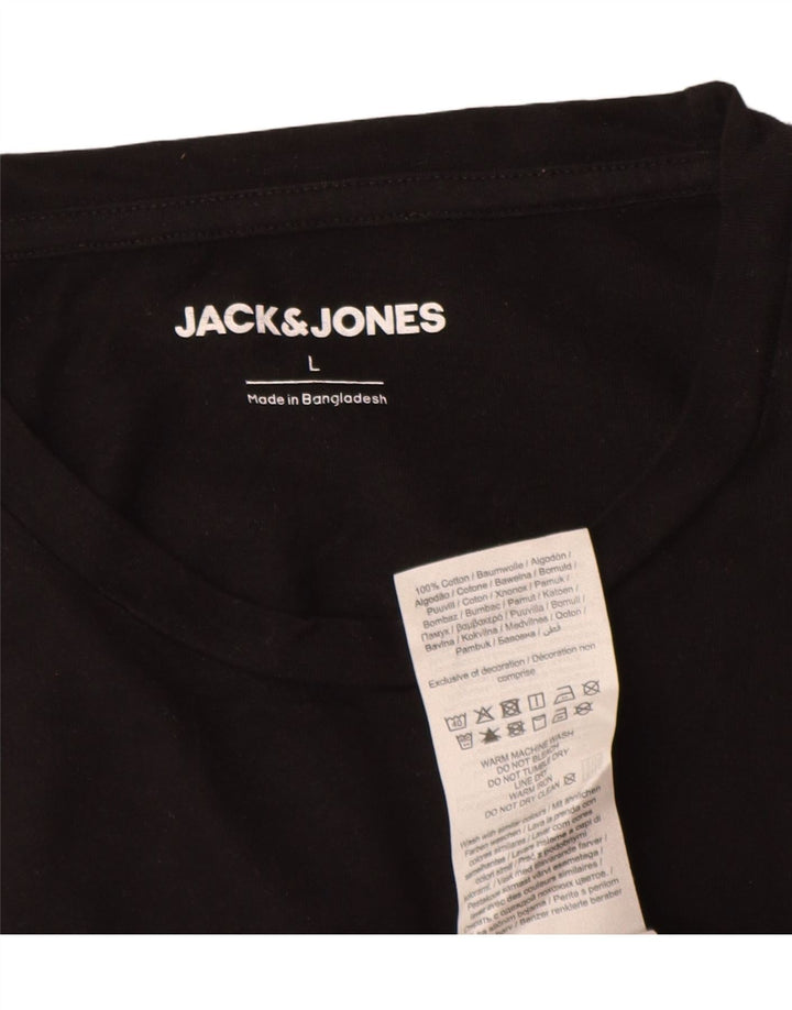 T-shirt da uomo Jack & Jones Top grande in cotone nero