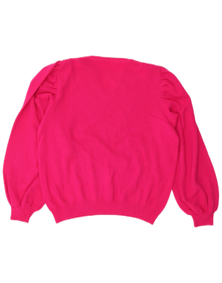 Maglione da donna VINTAGE con scollo a V IT 50 XL Lana rosa