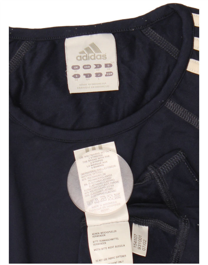 T-shirt Adidas Climacool da donna Top UK 12 Medium Navy Blu Nylon