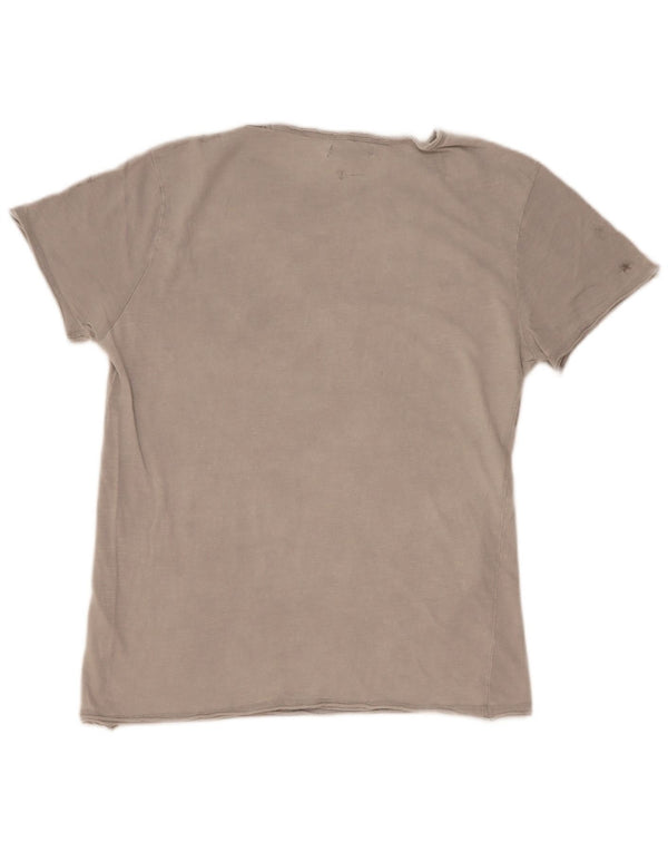 T-shirt grafica da uomo Gaudi Top in cotone grigio medio