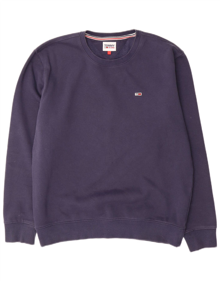 Tommy Hilfiger Uomo Felpa Maglione Grande Blu Navy Cotone