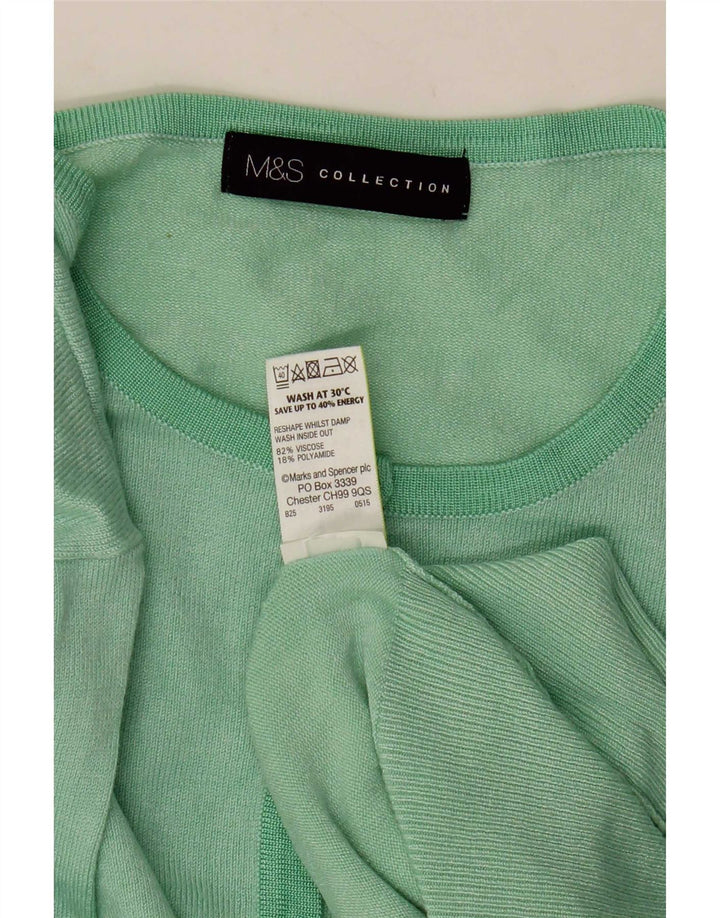 Maglione cardigan da donna Marks & Spencer UK 16 grande viscosa verde