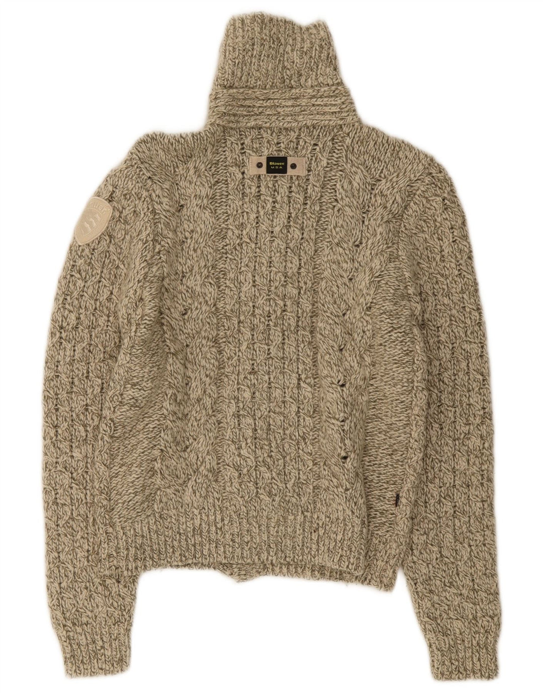 Maglione cardigan da donna Blauer UK 14 Lana beige medio
