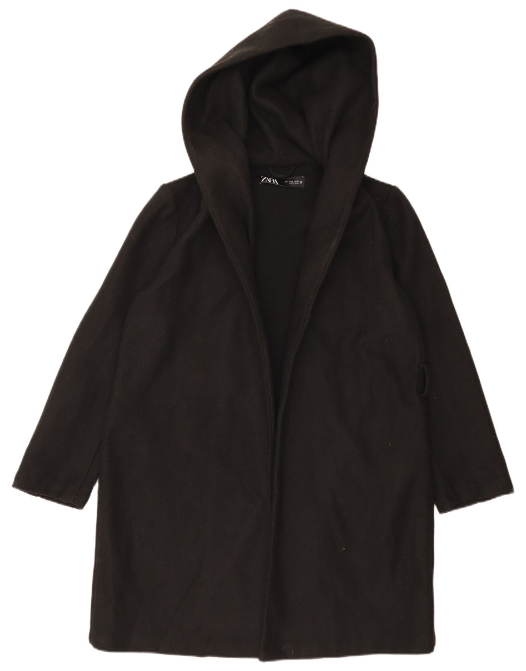 Cappotto oversize con cappuccio da donna Zara UK 10 piccolo poliestere nero