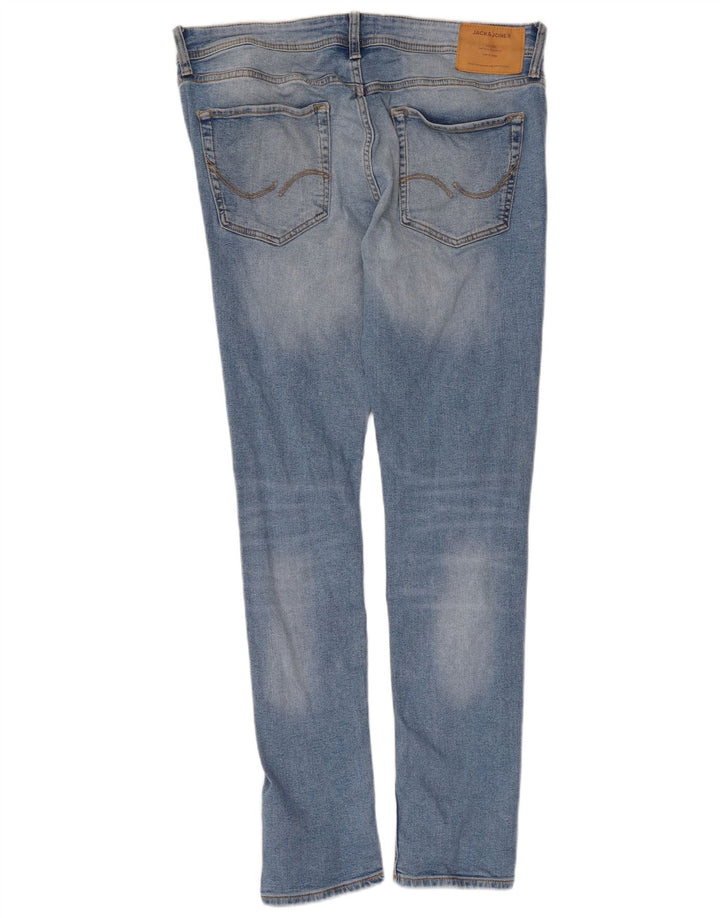 JACK & JONES Jeans skinny effetto consumato Liam da uomo W34 L32 Blu