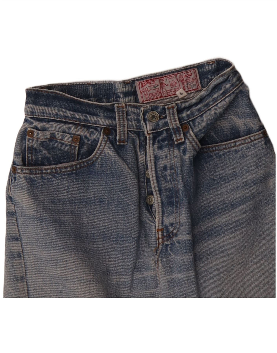 Mini gonna di jeans a vita alta da donna Levi's US 3 XS W22 Blu