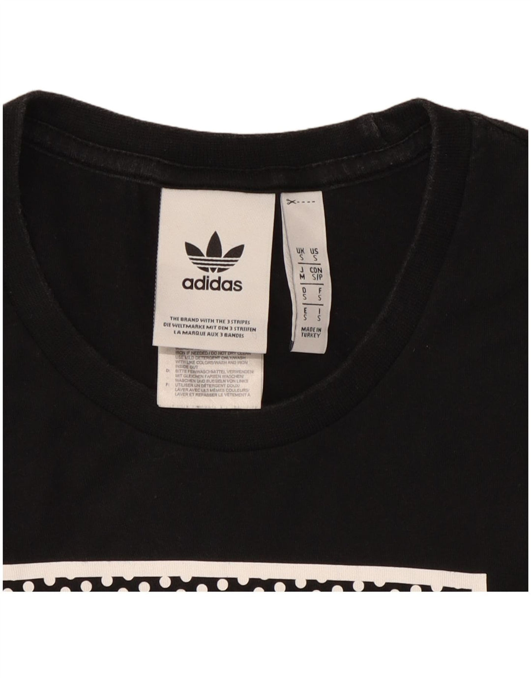 T-shirt grafica da uomo Adidas Top piccola in cotone nero