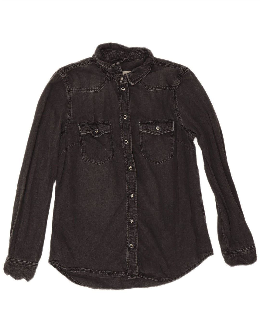 Camicia di jeans da donna Topshop UK 12 cotone nero medio
