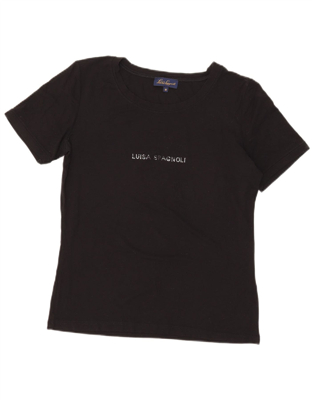 T-shirt grafica da donna Luisa Spagnoli Top UK 14 Medium Nero