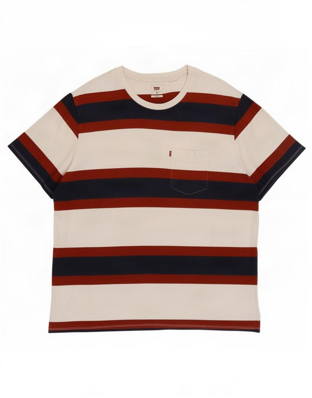 T-shirt rilassata da uomo Levi's Top XL in cotone a righe bianche