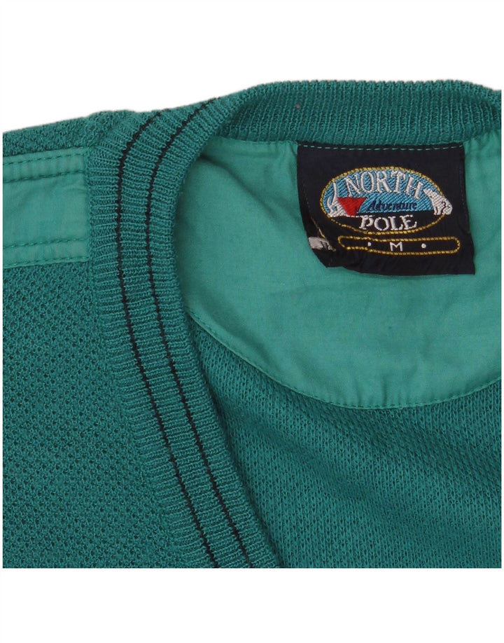 Polo Nord da uomo con scollo a V vestibilità regolare maglione maglione lana verde medio
