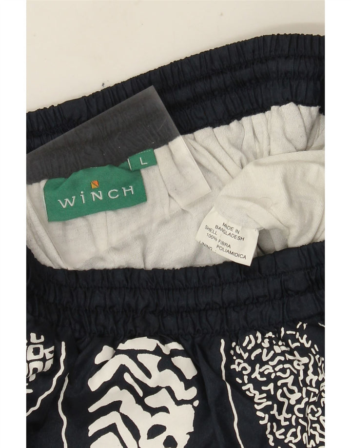 Pantaloncini sportivi vintage da ragazzo con motivo astratto 11-12 anni grandi blu navy