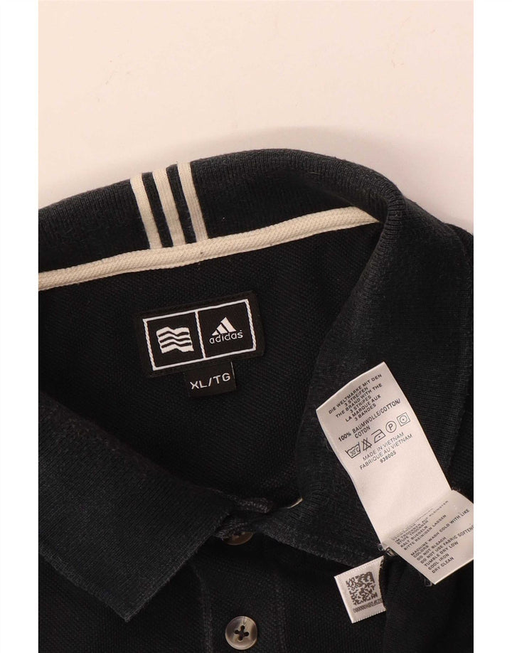 Polo Adidas da uomo XL in cotone nero