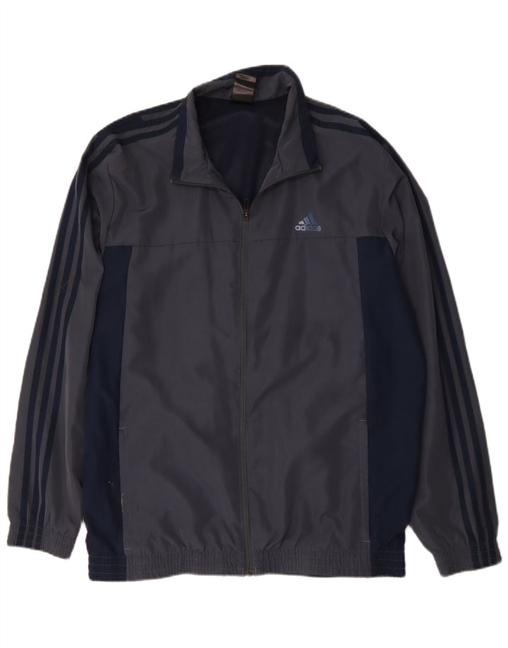 Giacca da tuta da uomo Adidas UK 42/44 Large Blu Navy Poliestere