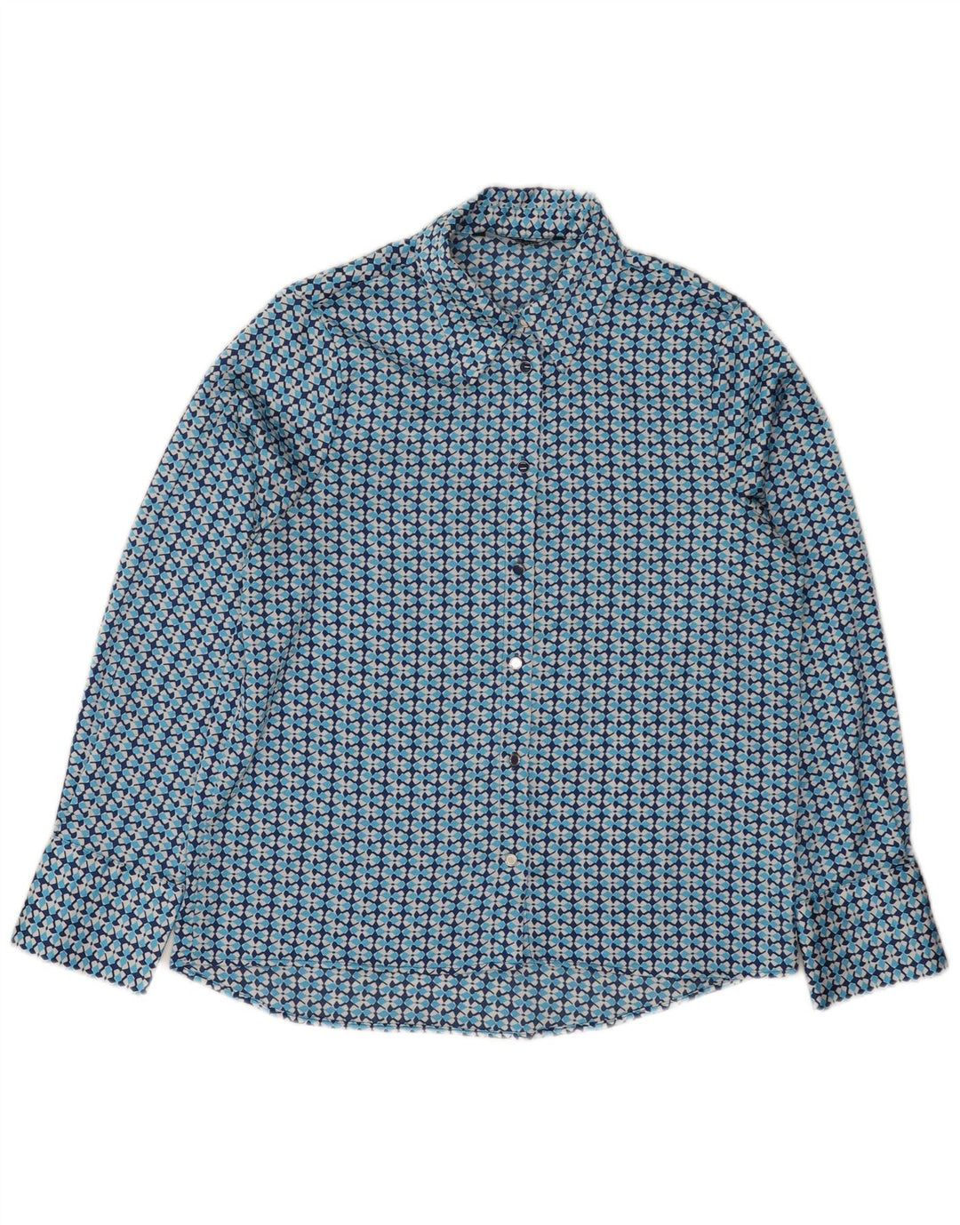 Camicia Zara da donna UK 14 blu medio geometrico