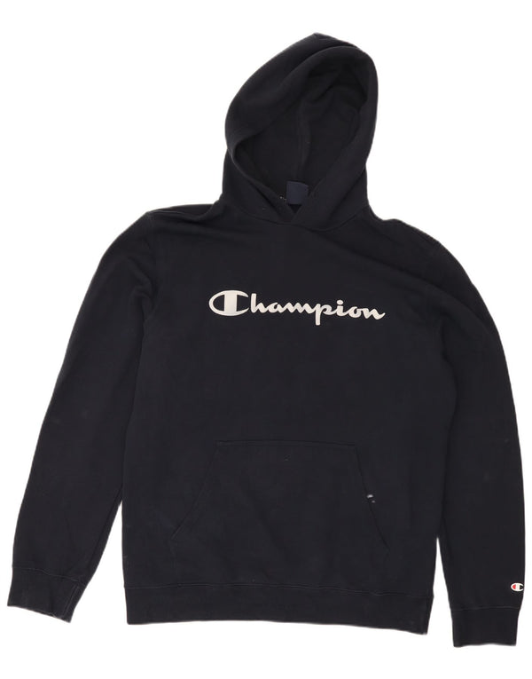 Felpa con cappuccio grafica da uomo Champion XL in cotone blu navy