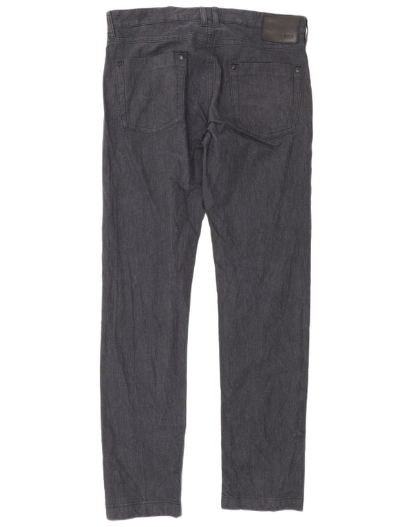 Pantaloni casual dritti da uomo Hugo Boss Michigan W36 L36 cotone blu navy