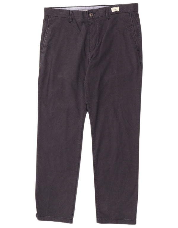 Pantaloni chino dritti da uomo Tommy Hilfiger W34 L30 cotone blu navy