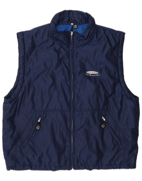 Giacca da sci senza maniche da uomo Brugi UK 44 2XL Blu Navy a quadri invernale