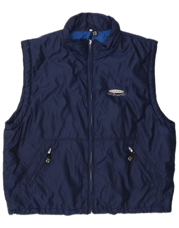 Giacca da sci senza maniche da uomo Brugi UK 44 2XL Blu Navy a quadri invernale