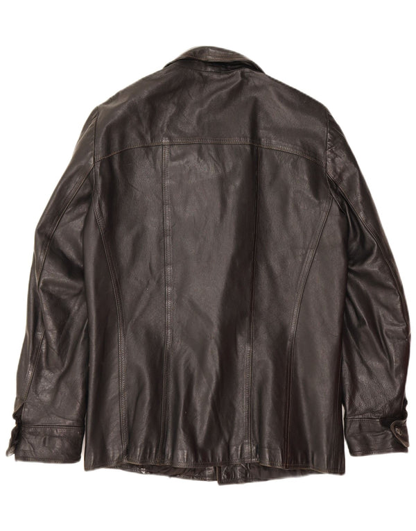 Giacca in pelle vintage da uomo UK 36 piccola nera