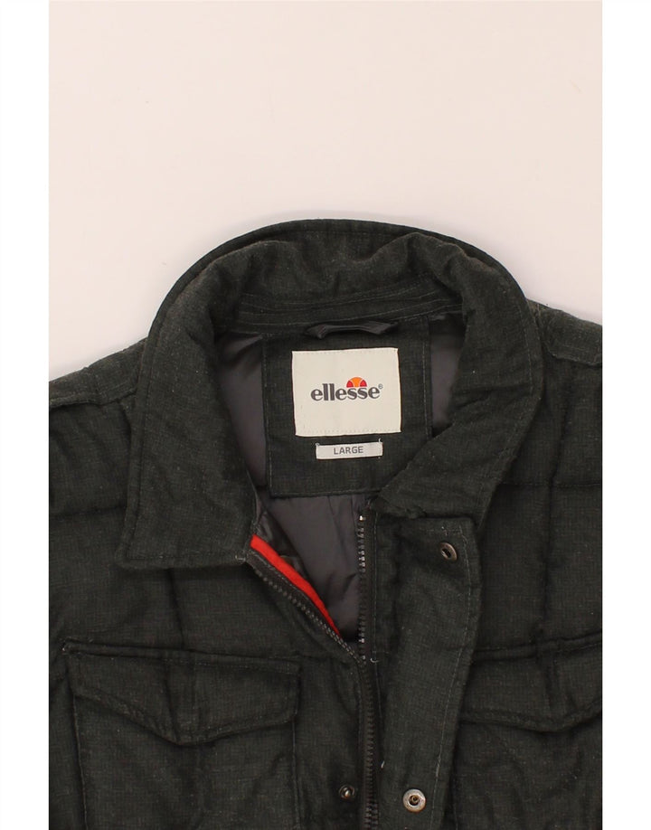 ELLESSE Womens Padded Jacket UK 16 Large Grey Vintage Ellesse and Second-Hand Ellesse from Messina Hembry 