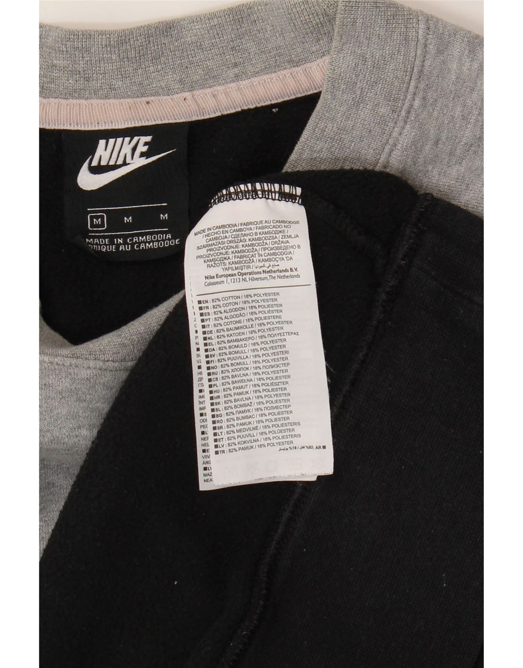 Felpa Nike da uomo in cotone color block medio nero