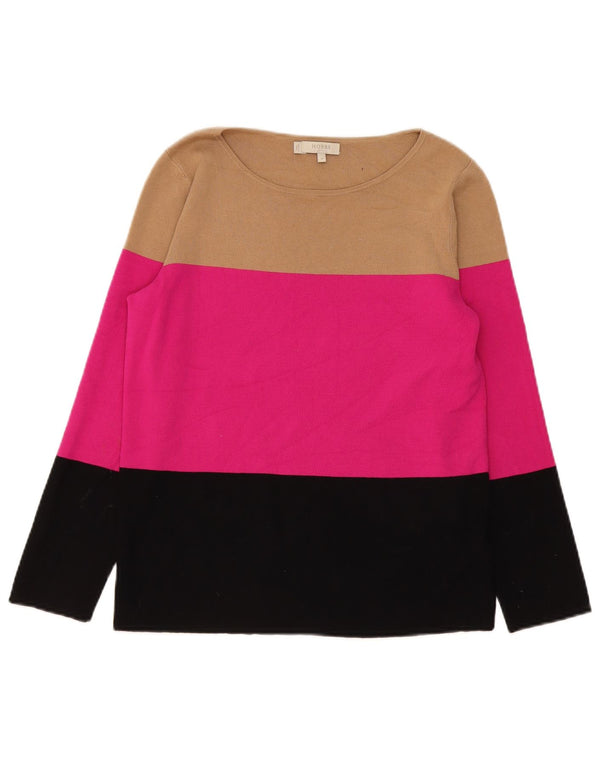 Maglione maglione con scollo a barca da donna Hobbs UK 14 medio multicolore