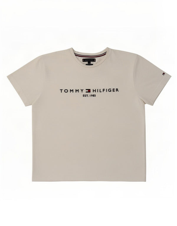 T-shirt grafica da donna Tommy Hilfiger Top UK 14 cotone bianco medio