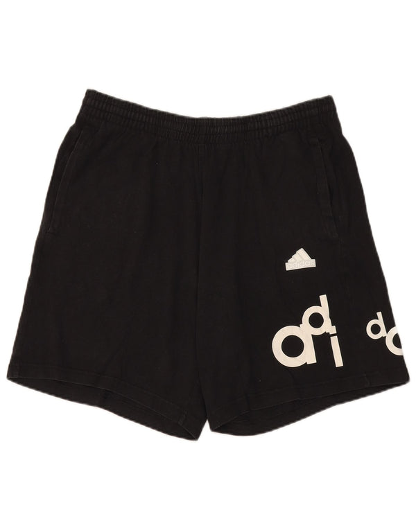 Pantaloncini sportivi Adidas da uomo con grafica grande, cotone nero