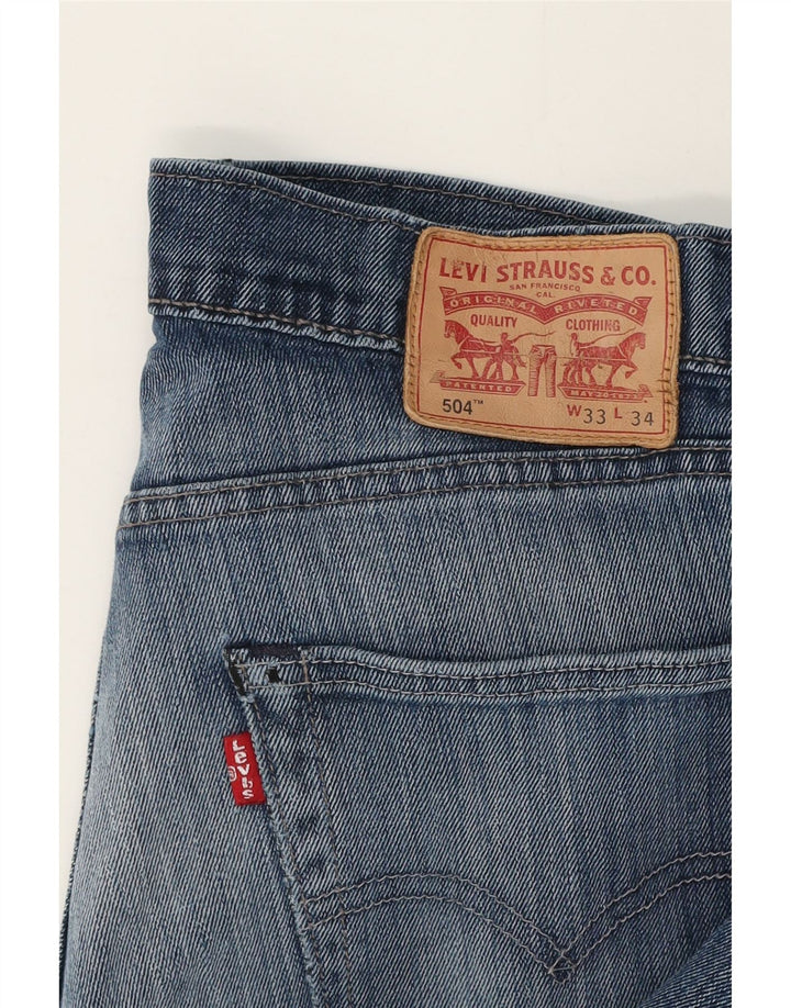 Levi's Uomo 504 Jeans dritti W33 L30 Blu