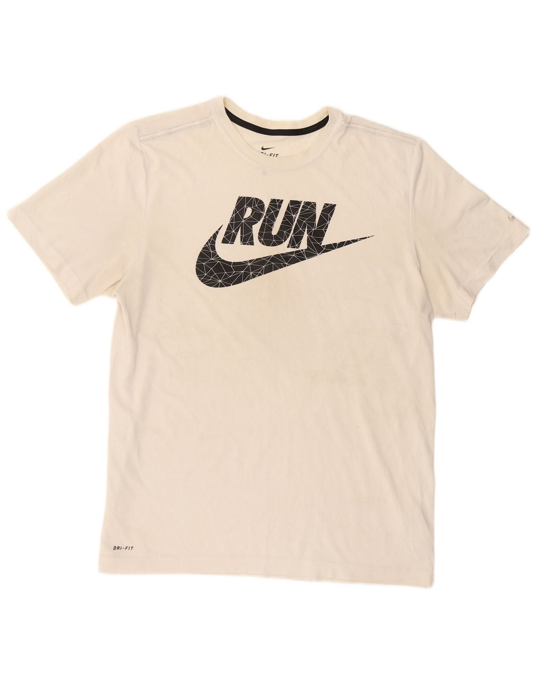 NIKE Mens Dri Fit Graphic T-Shirt Top Large White Polyester