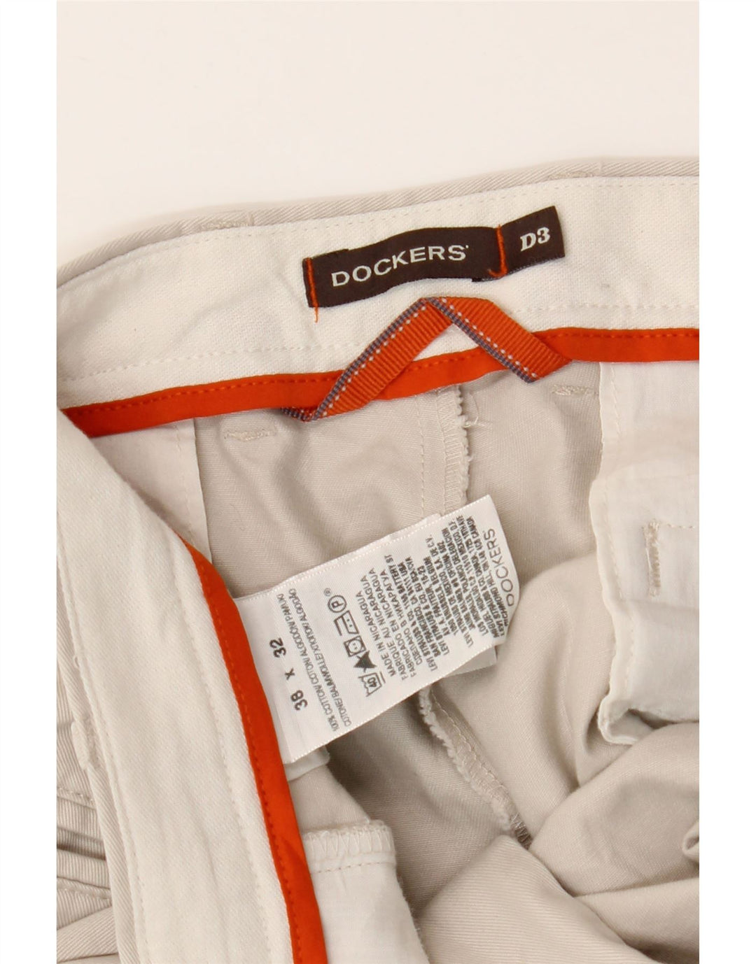 DOCKERS Pantaloni chino da uomo con pegging W38 L32 cotone bianco sporco