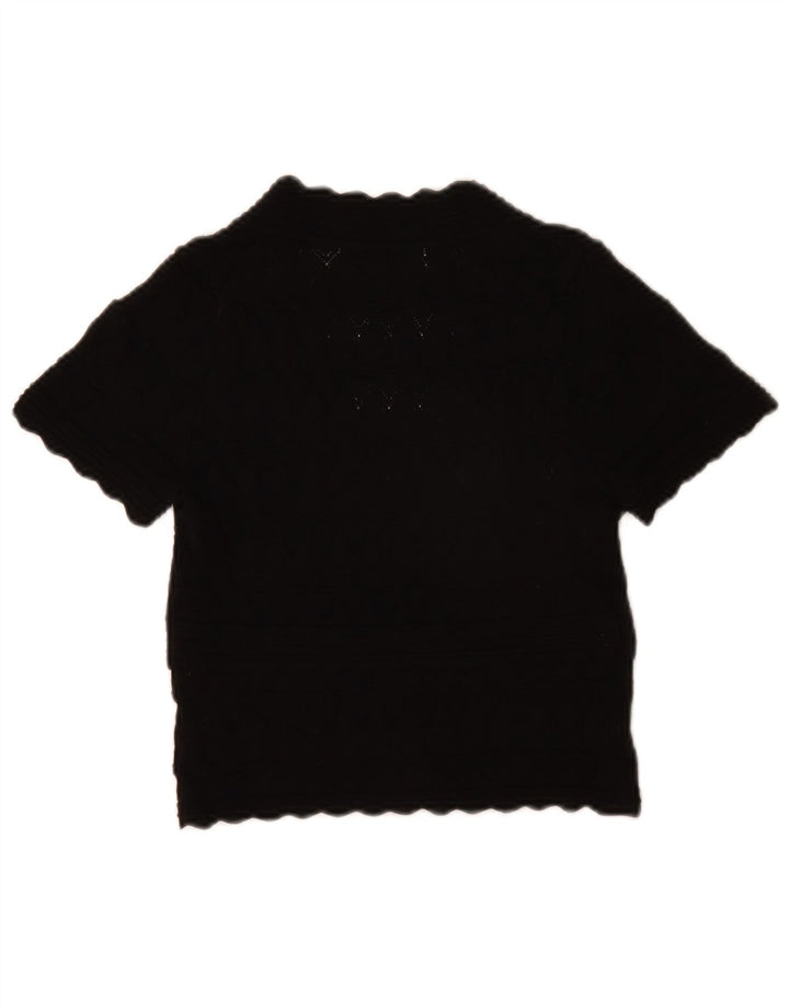 Top corto in camicetta corta da donna Zara UK 10 piccolo in viscosa nera