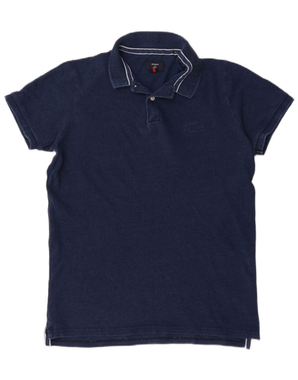 Polo da uomo Superdry XL in cotone blu navy