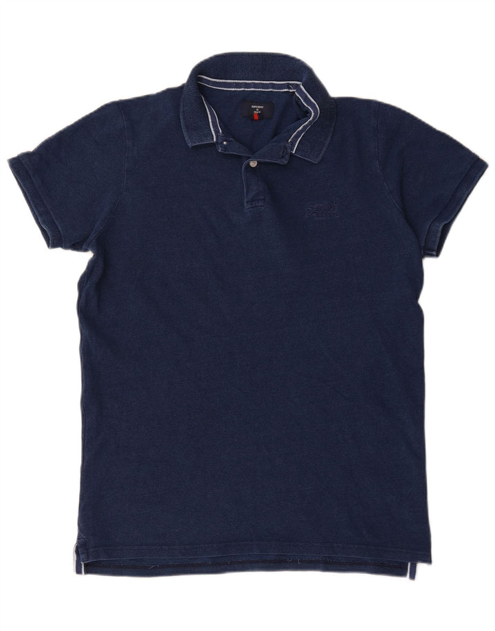 Polo da uomo Superdry XL in cotone blu navy