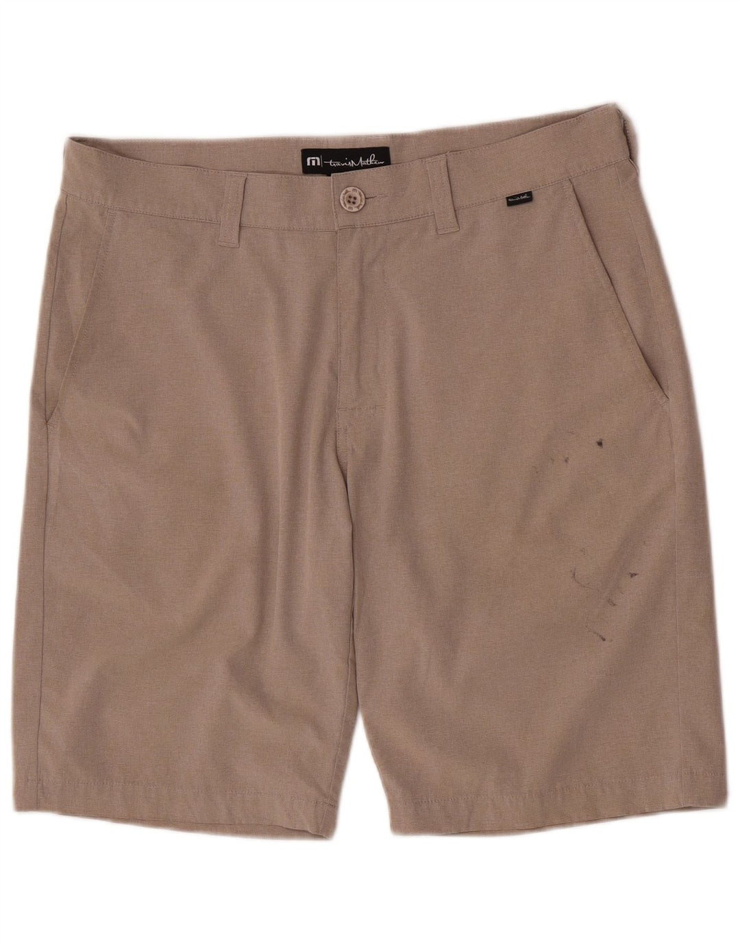 Pantaloncini chino vestibilità regolare da uomo Travis Mathew W32 poliestere beige medio